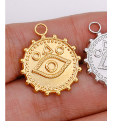 Pendentif pastille inoxydable poinçonnée