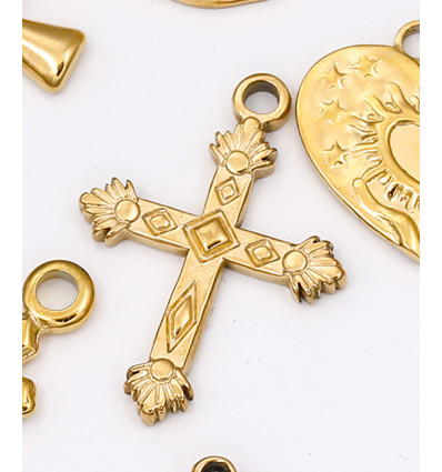 Pendentif pastille inoxydable poinçonnée