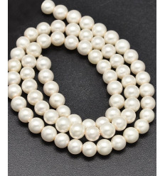 6mm - perles de nacre rondes naturelles - Chapelet