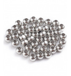 Perles rondes acier inoxydable (20pcs)