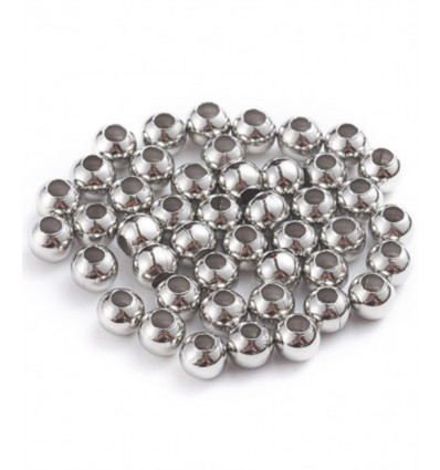 Perles rondes acier inoxydable (20pcs)
