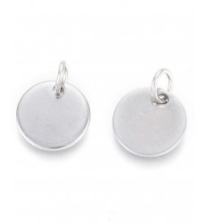Pendentif pastille inoxydable poinçonnée