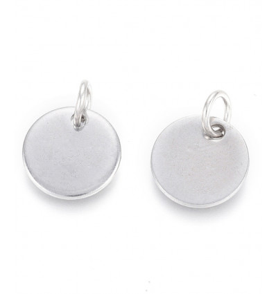 Pendentif pastille inoxydable poinçonnée