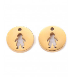 Pendentif pastille inoxydable poinçonnée