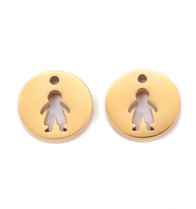 Pendentif pastille inoxydable poinçonnée