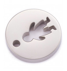 Pendentif pastille inoxydable - petit garçon (1pc)