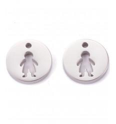 Pendentif pastille inoxydable poinçonnée