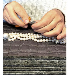 Fil de jade/nylon tressé - rose pâle
