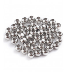 Perles rondes acier inoxydable (20pcs)