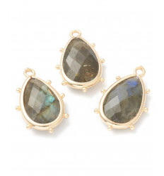 Pendentif oeil articulé + zircon vert