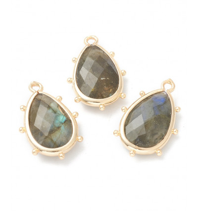 Pendentif oeil articulé + zircon vert