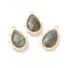 Pendentif oeil articulé + zircon vert