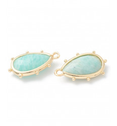 Pendentif oeil articulé + zircon vert