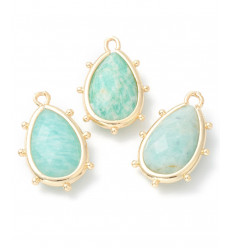 Pendentif oeil articulé + zircon vert