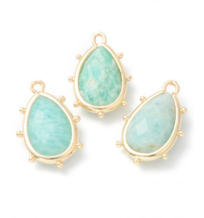 Pendentif oeil articulé + zircon vert