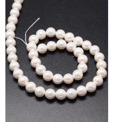 6mm - perles de nacre rondes naturelles - Chapelet