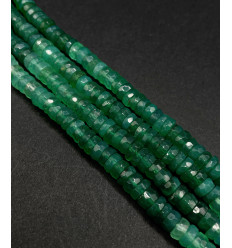 Chapelet Heishi en pierre facettée - Onyx vert