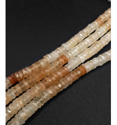 Chapelet Heishi en pierre facettée - fluorite