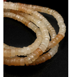 Chapelet Heishi en pierre facettée - fluorite