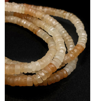 Chapelet Heishi en pierre facettée - fluorite