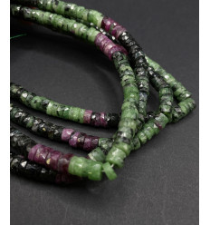 Chapelet Heishi en pierre facettée - fluorite