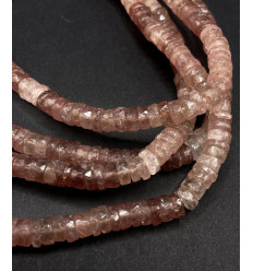 Chapelet Heishi en pierre facettée - fluorite