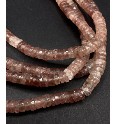 Chapelet Heishi en pierre facettée - fluorite