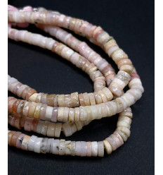 Chapelet Heishi en pierre facettée - fluorite