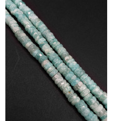 Chapelet Heishi en pierre facettée - fluorite