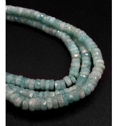 Chapelet Heishi en pierre facettée - fluorite
