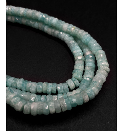 Chapelet Heishi en pierre facettée - fluorite