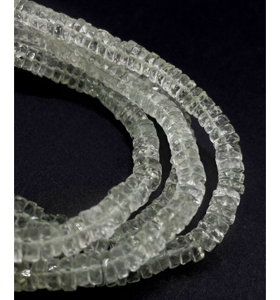 Chapelet Heishi en pierre facettée - fluorite