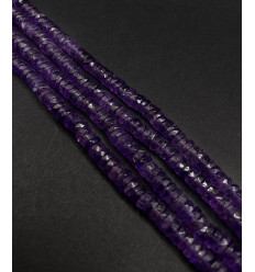 Chapelet Heishi en pierre facettée - fluorite