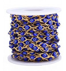 Chaine oeil protecteur bleu acier inoxydable (10cm)