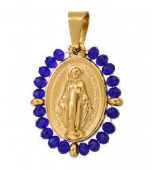 Pendentif vierge entourée de perles