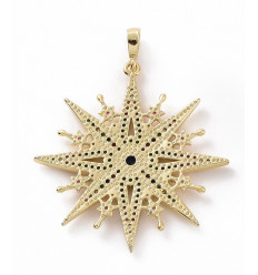 Pendentif grande étoile + zircons multicolores