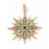 Pendentif oeil articulé + zircon vert