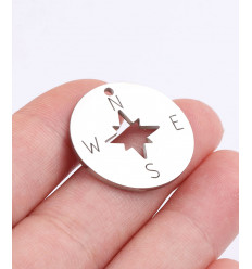 Pendentif pastille inoxydable poinçonnée