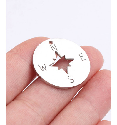 Pendentif pastille inoxydable poinçonnée
