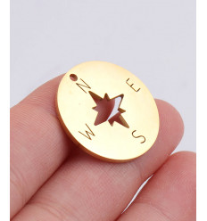 Pendentif pastille inoxydable poinçonnée