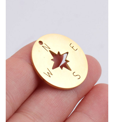 Pendentif pastille inoxydable poinçonnée