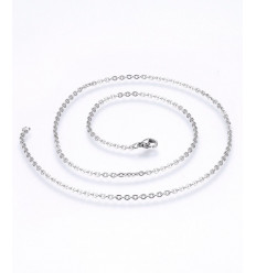 Collier chaine avec fermoir acier inoxydable