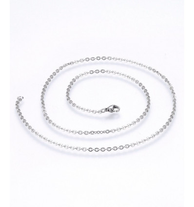 10 colliers à chaines fines 45cm acier inoxydable