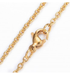 Collier chaine avec fermoir acier inoxydable