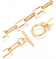 Collier chaine avec fermoir acier inoxydable