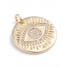 Pendentif oeil articulé + zircon vert