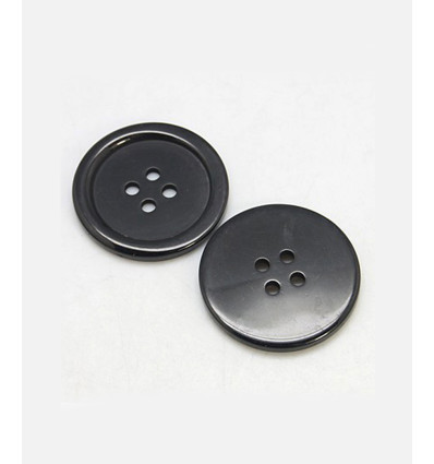 18mm - Bouton noir classique 4 trous