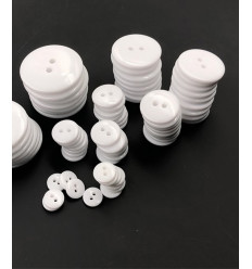 15mm - Bouton blanc classique 2 trous