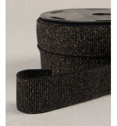 Elastique rayures lurex or 30 mm