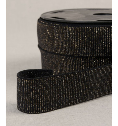 Elastique rayures lurex or 30 mm